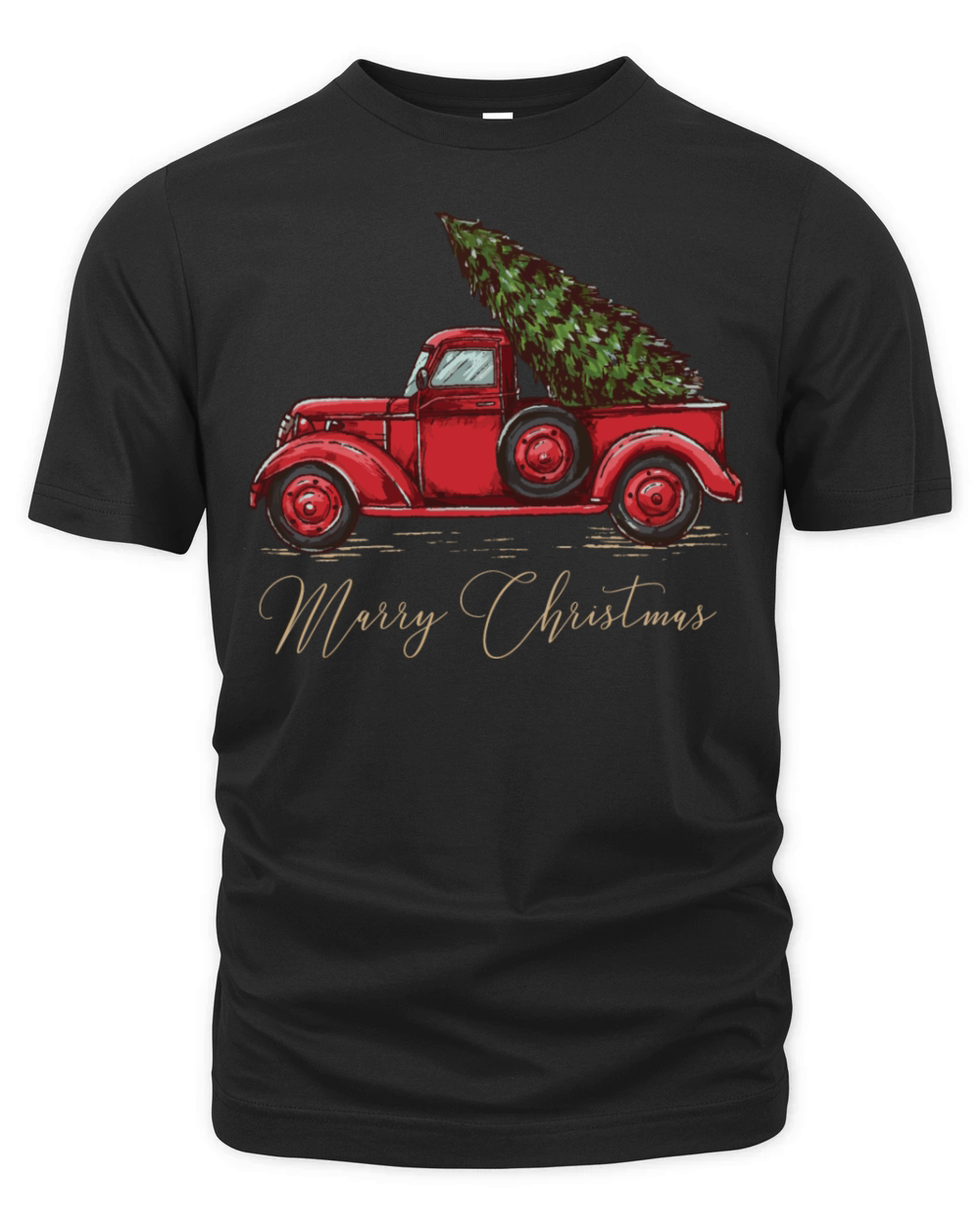 Vintage Wagon Christmas Organic Unisex T-shirt