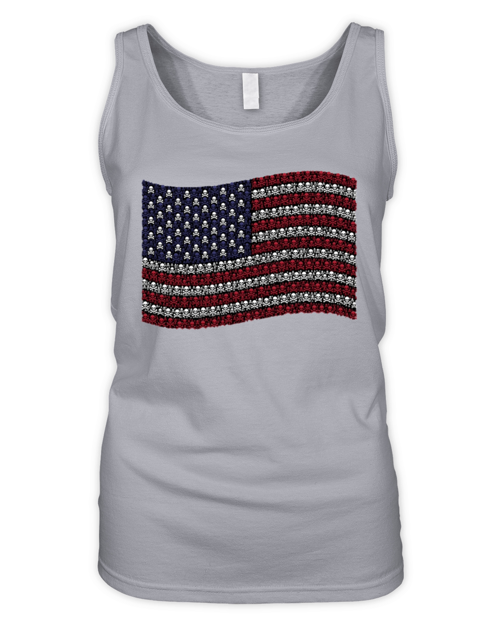 AMERICAN FLAG OF SKULLS Organic Women's Tank Top