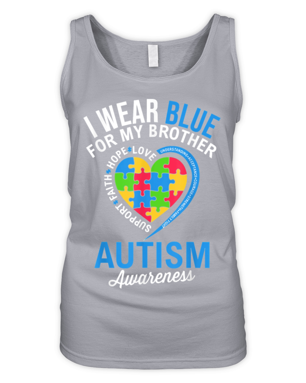 Autism I Wear Blue For My Brother Awareness Month Organic Women's Tank Top