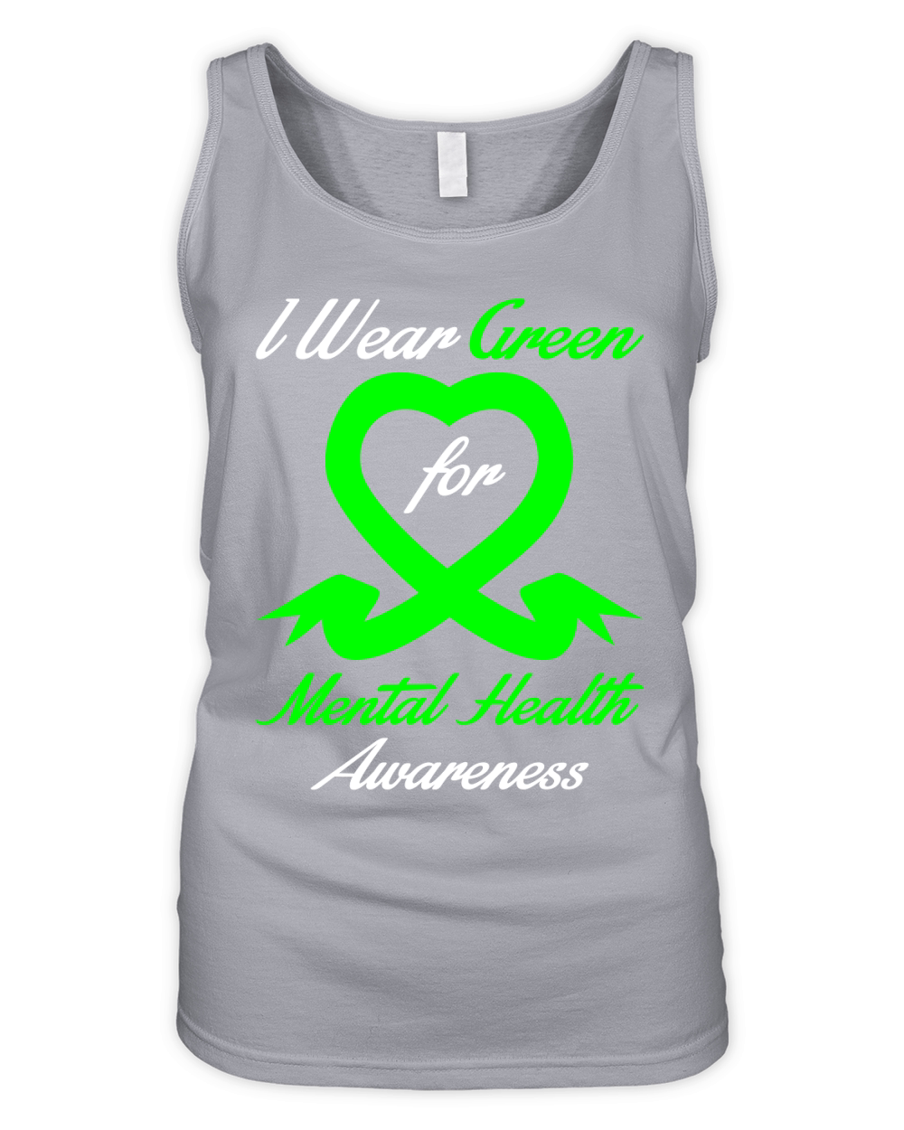 I Wear Green For Mental Health Awareness Organic Women's Tank Top