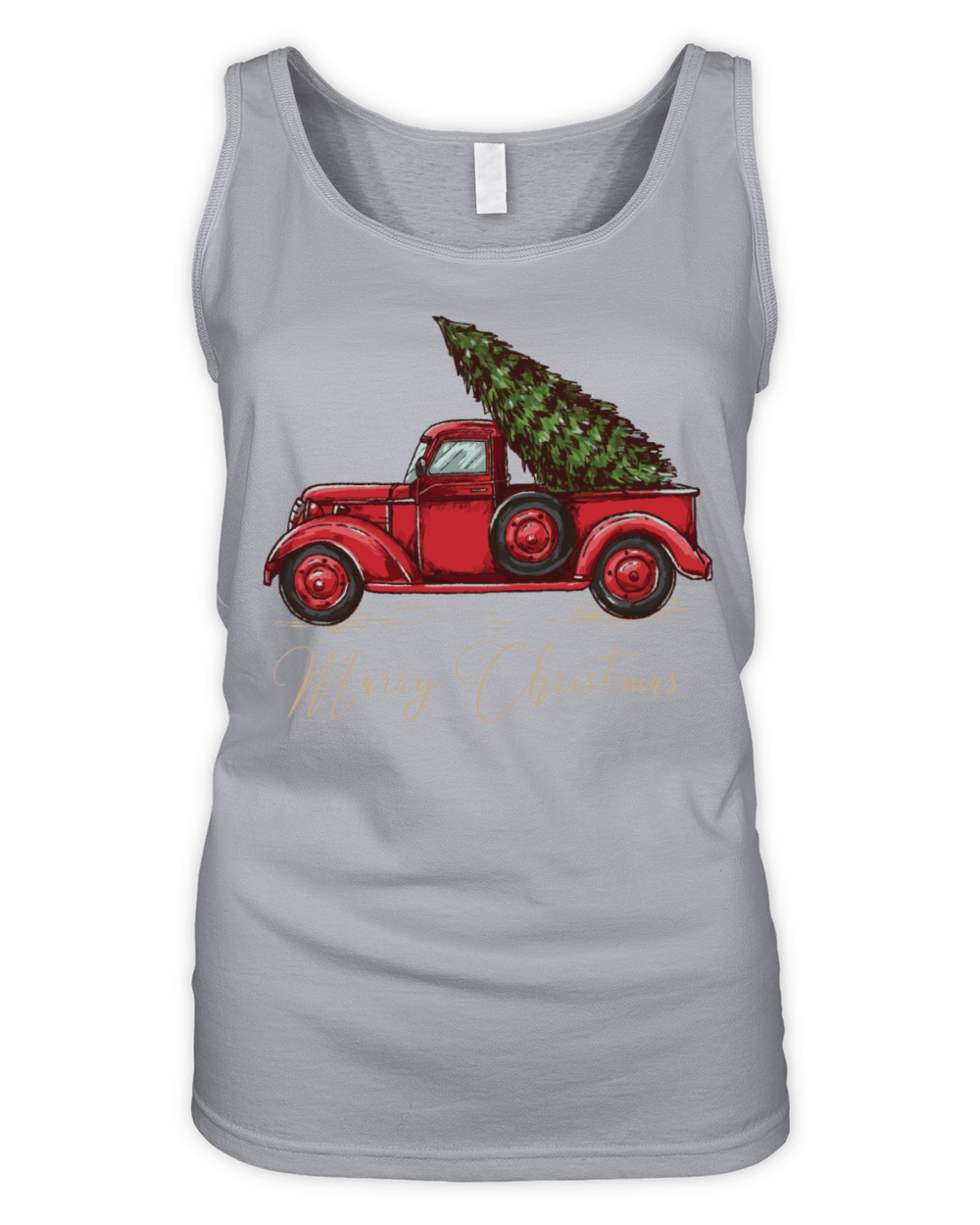 Vintage Wagon Christmas Organic Women's Tank Top