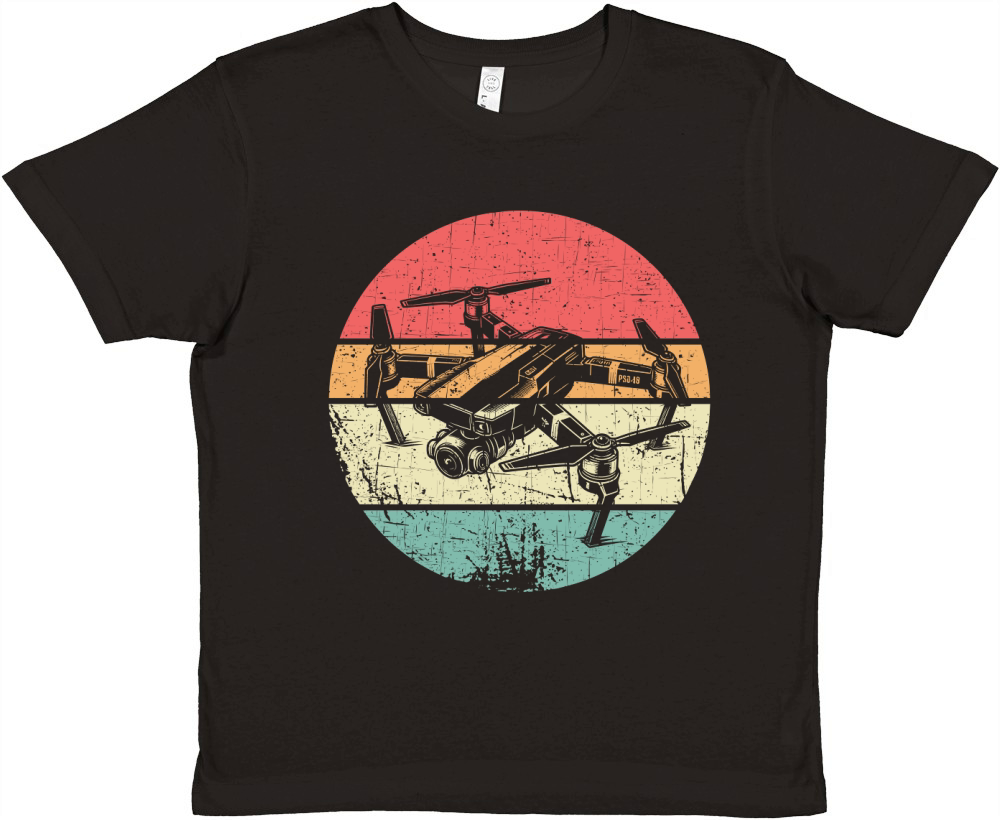 Drone Flying Vector Graphics 02 Premium Kids Crewneck T-shirt