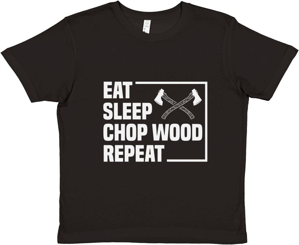Eat Sleep Chop Wood Repeat Premium Kids Crewneck T-shirt