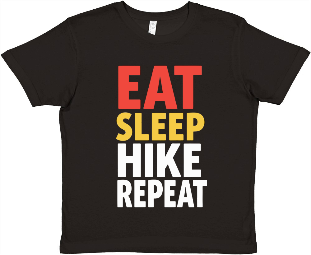 Eat sleep hike repeat Premium Kids Crewneck T-shirt