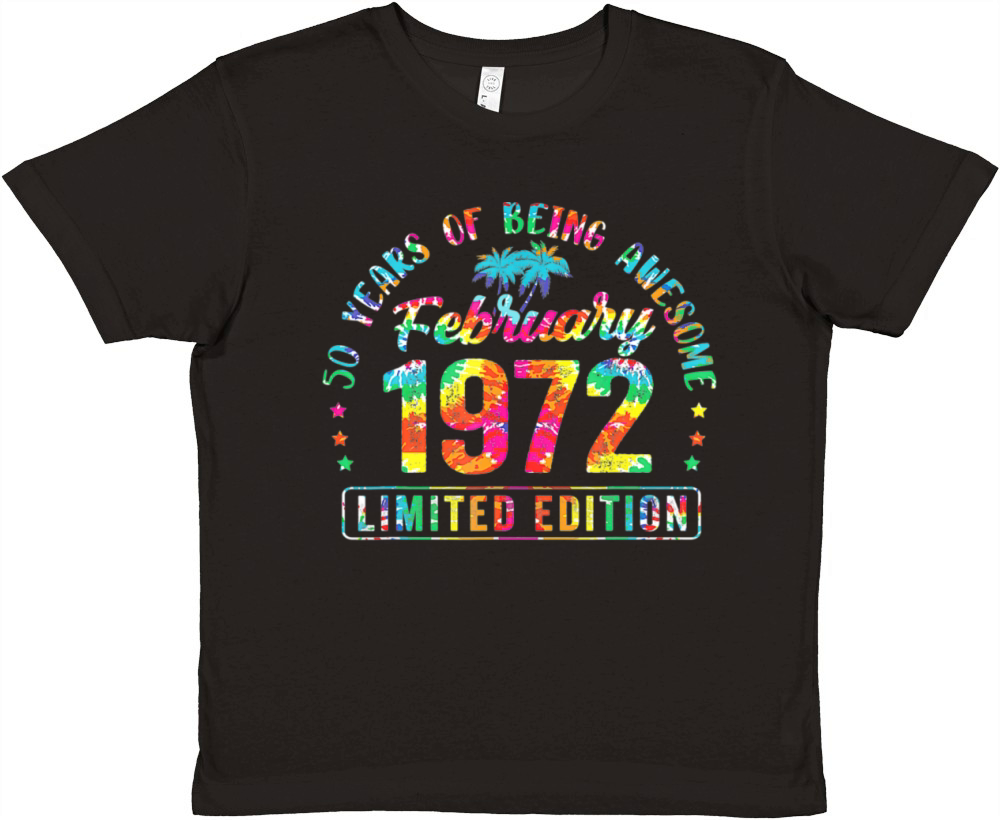 Happy 50th Birthday Vintage February 1972 Gifts 50 Premium Kids Crewneck T-shirt