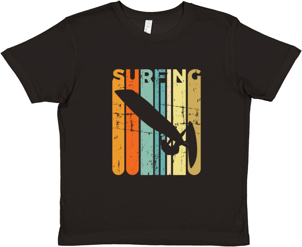 Retro Windsurfing Vintage Surfing Windsurfer Gift Premium Kids Crewneck T-shirt