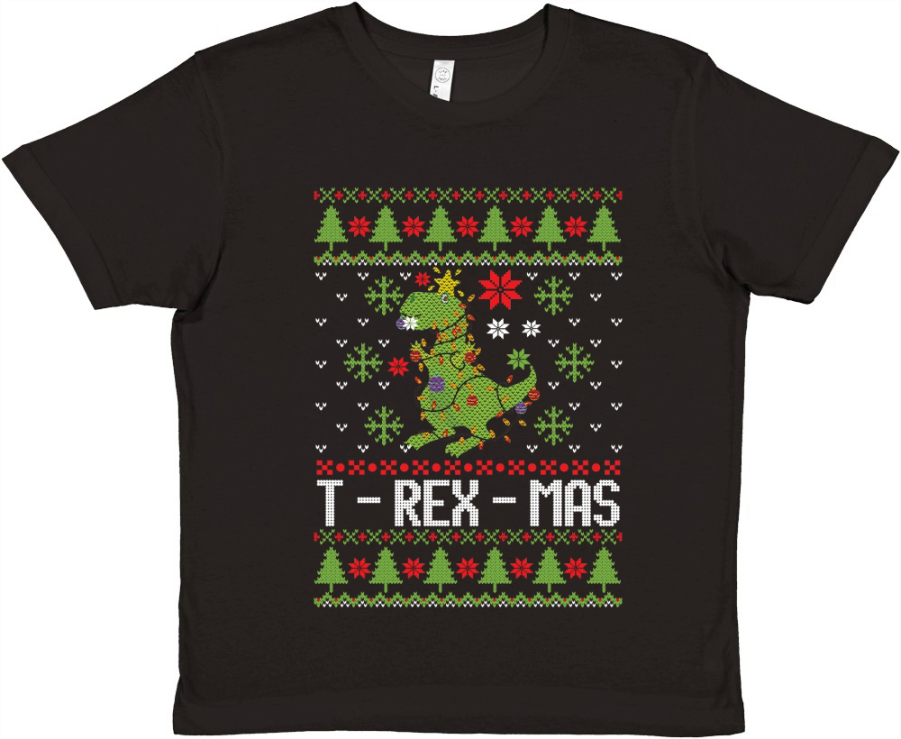 T Rex Mas Merry Christmas Premium Kids Crewneck T-shirt