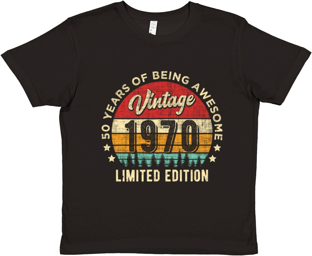 Vintage 1970 50 years old Awesome 50th Birthday Premium Kids Crewneck T-shirt