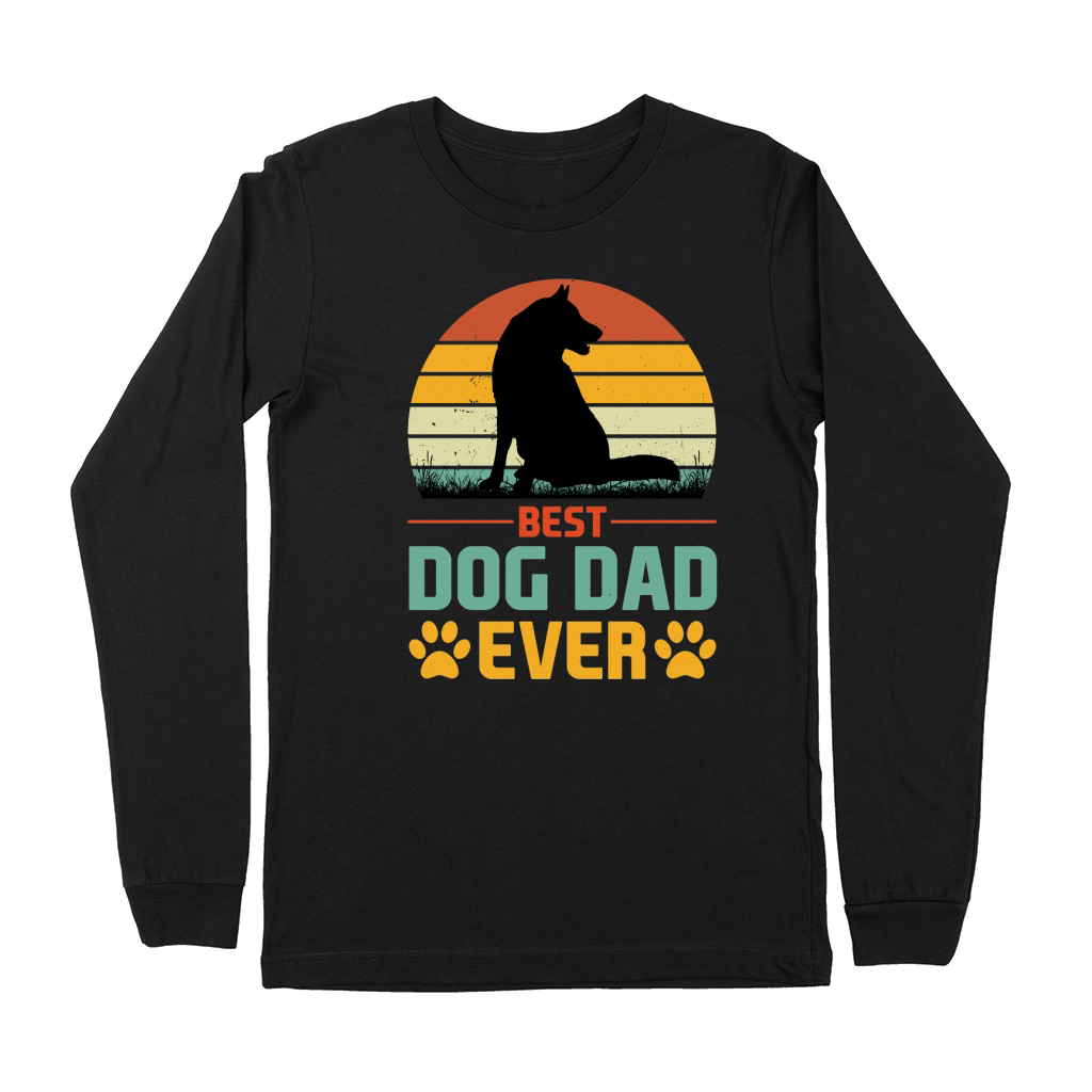 Best Dog Dad Ever T Shirt Design (1) Premium Long Sleeve