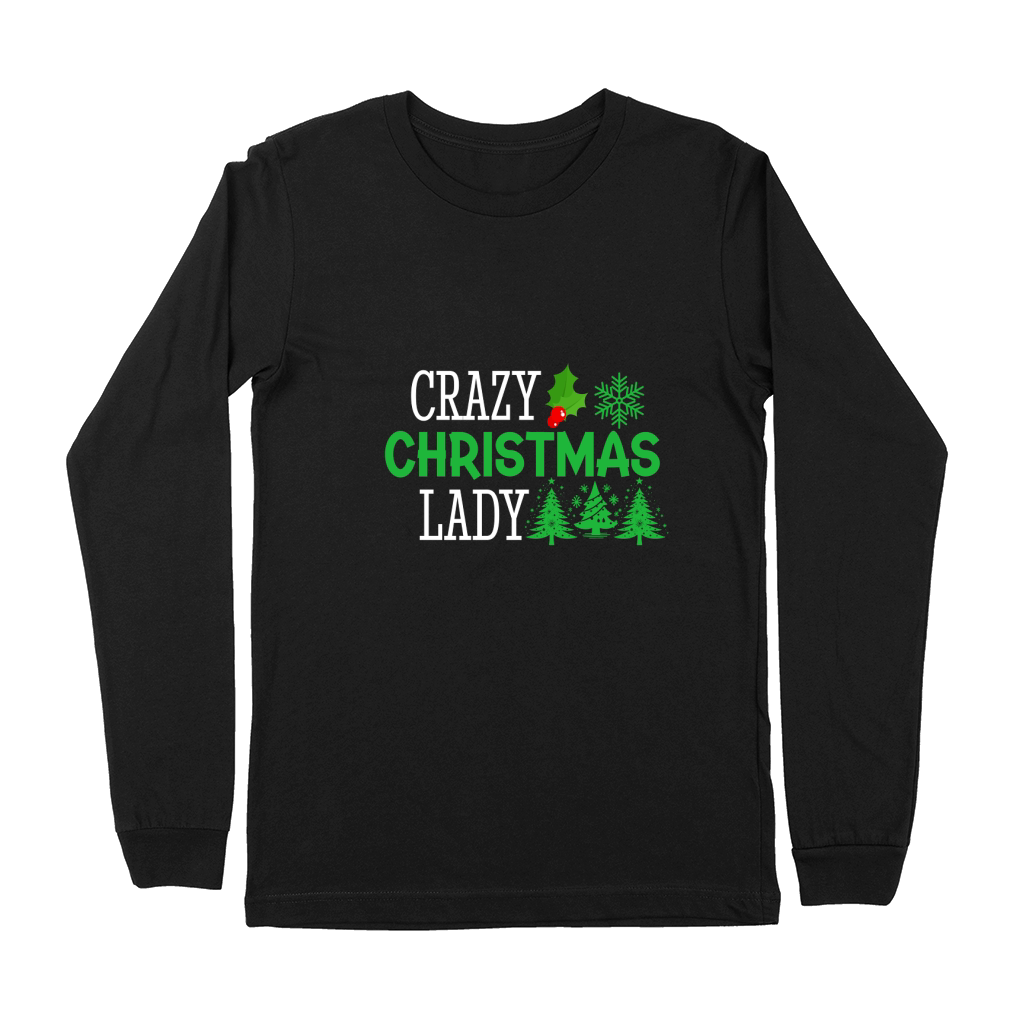 Crazy Christmas Lady Premium Long Sleeve