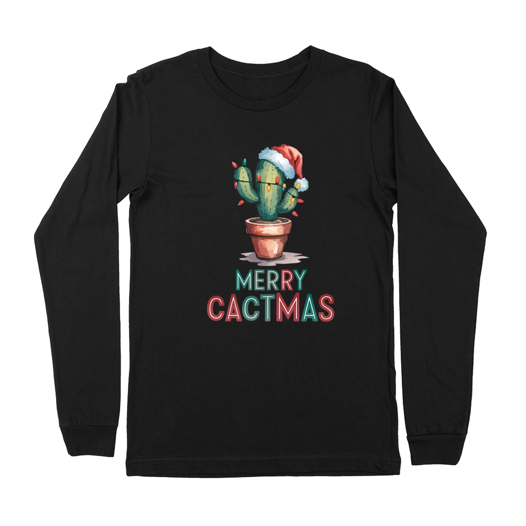 Merry Cactmas Christmas Cactus Premium Long Sleeve