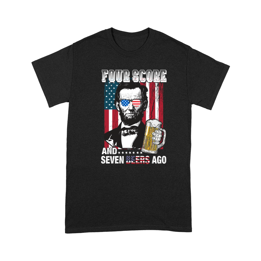 American Flag Four Score and Seven Beers Ago Premium T-shirt