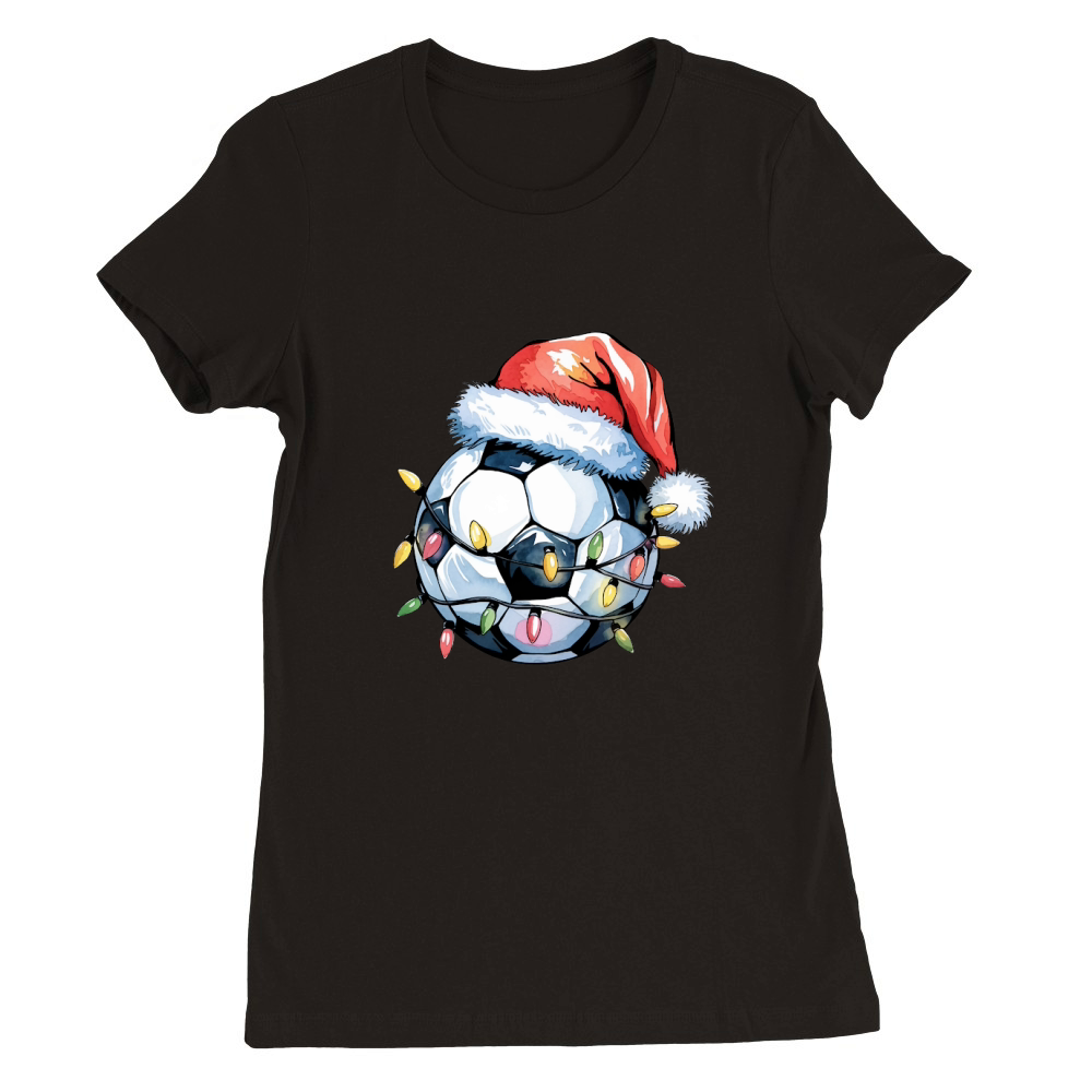 Festive Soccer Ball 02 Premium Womens Crewneck T-shirt