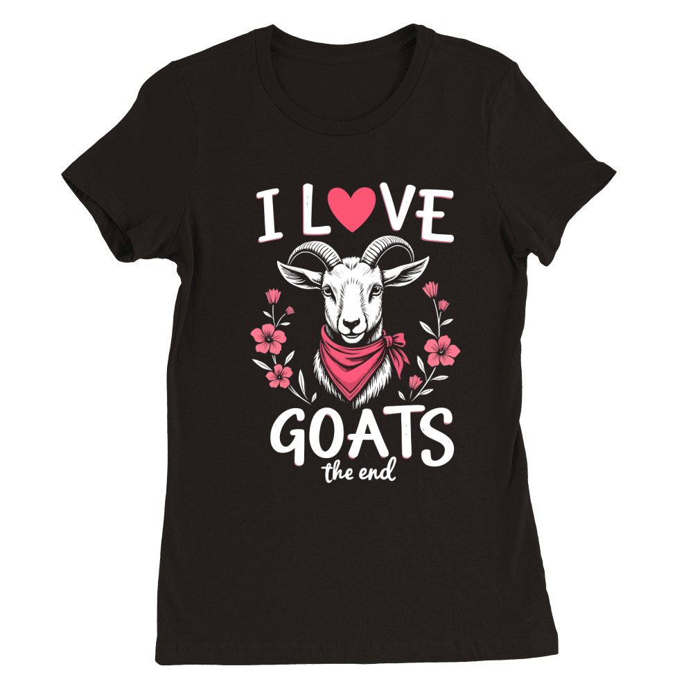 I love goats Premium Womens Crewneck T-shirt