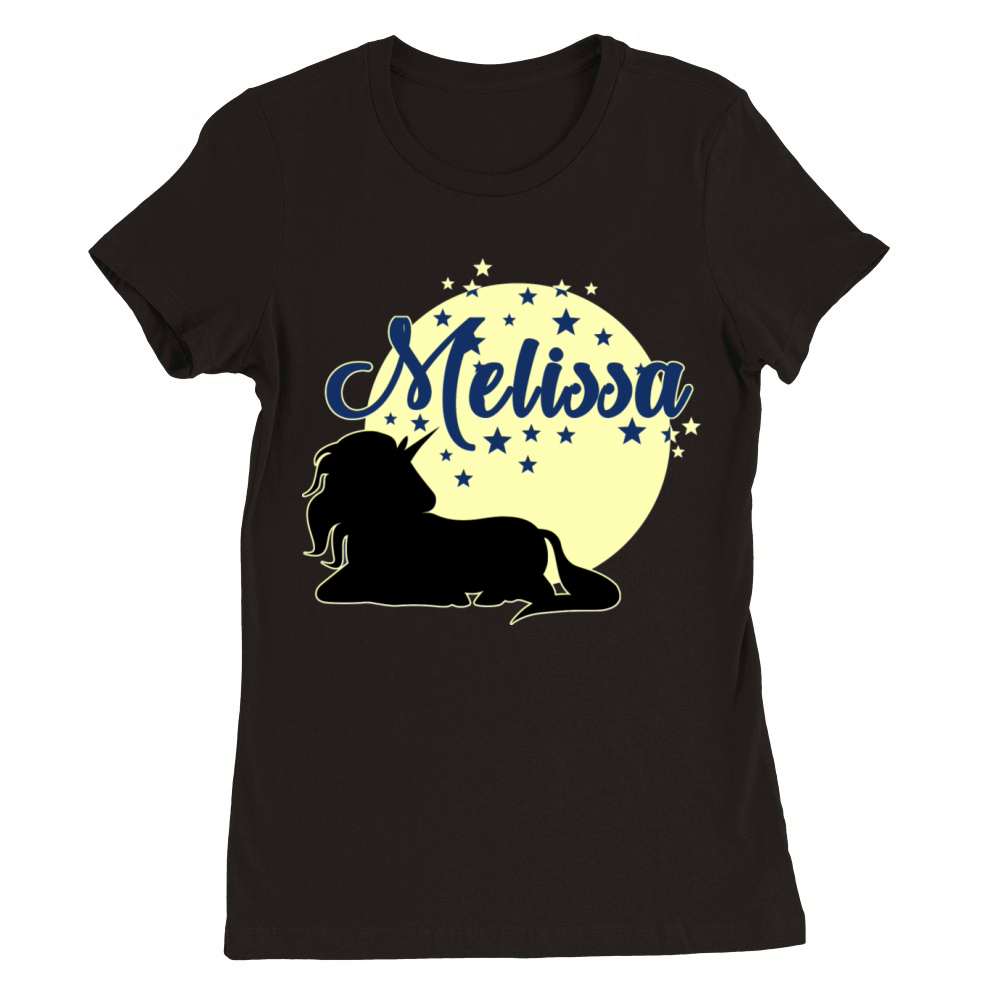 Melissa cute first name unicorn Premium Womens Crewneck T-shirt