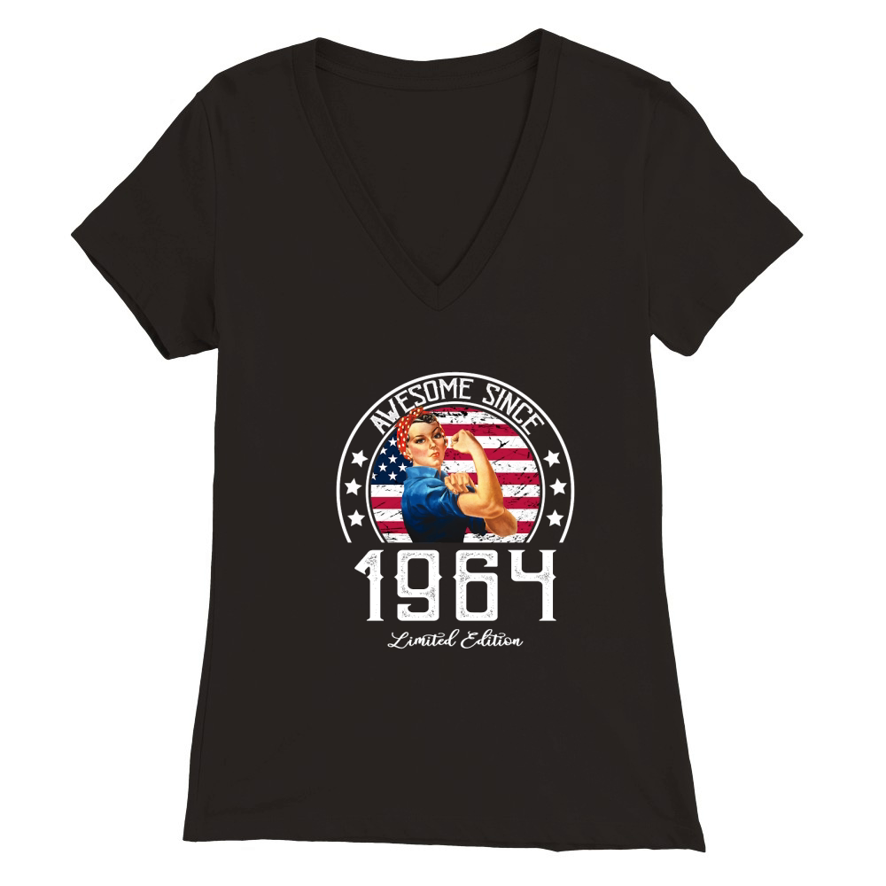 Awesome Since Vintage 1964 Limited Edition Premium Womens V-Neck T-shirt