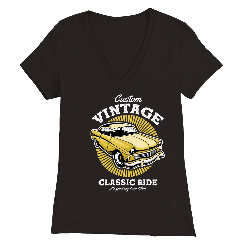 Classic Car Custom Vintage Classic Ride Premium Womens V-Neck T-shirt