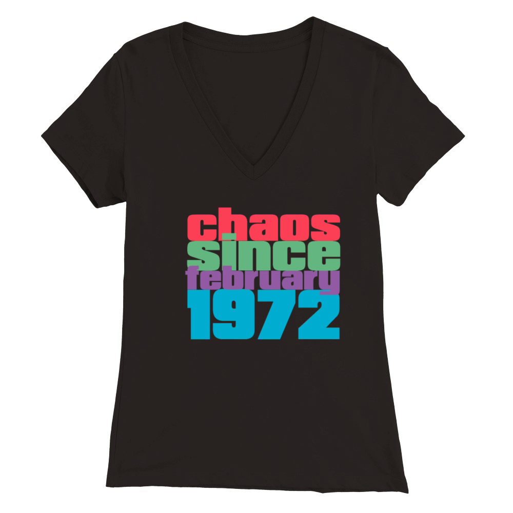 February 1972 Vintage 50th Birthday Premium Womens V-Neck T-shirt