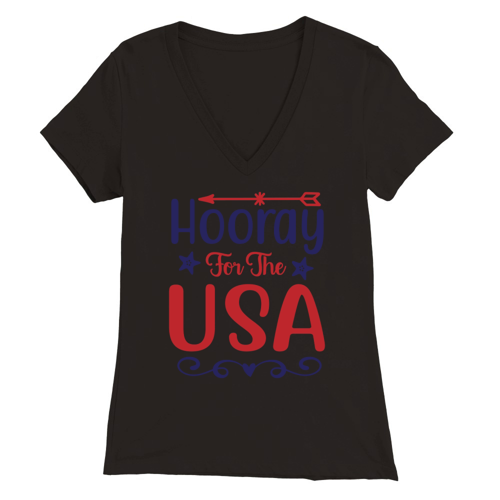 Hooray for the usa Premium Womens V-Neck T-shirt