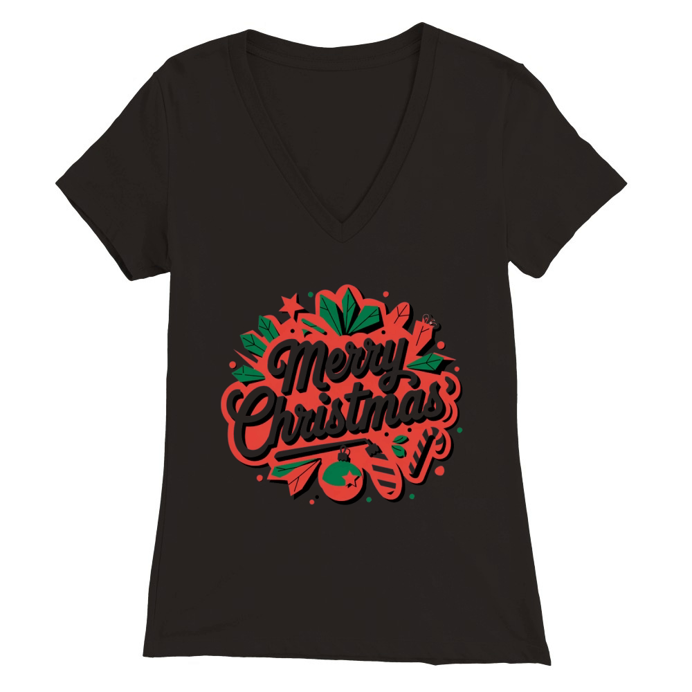 Merry Christmas 42 07 Premium Womens V-Neck T-shirt