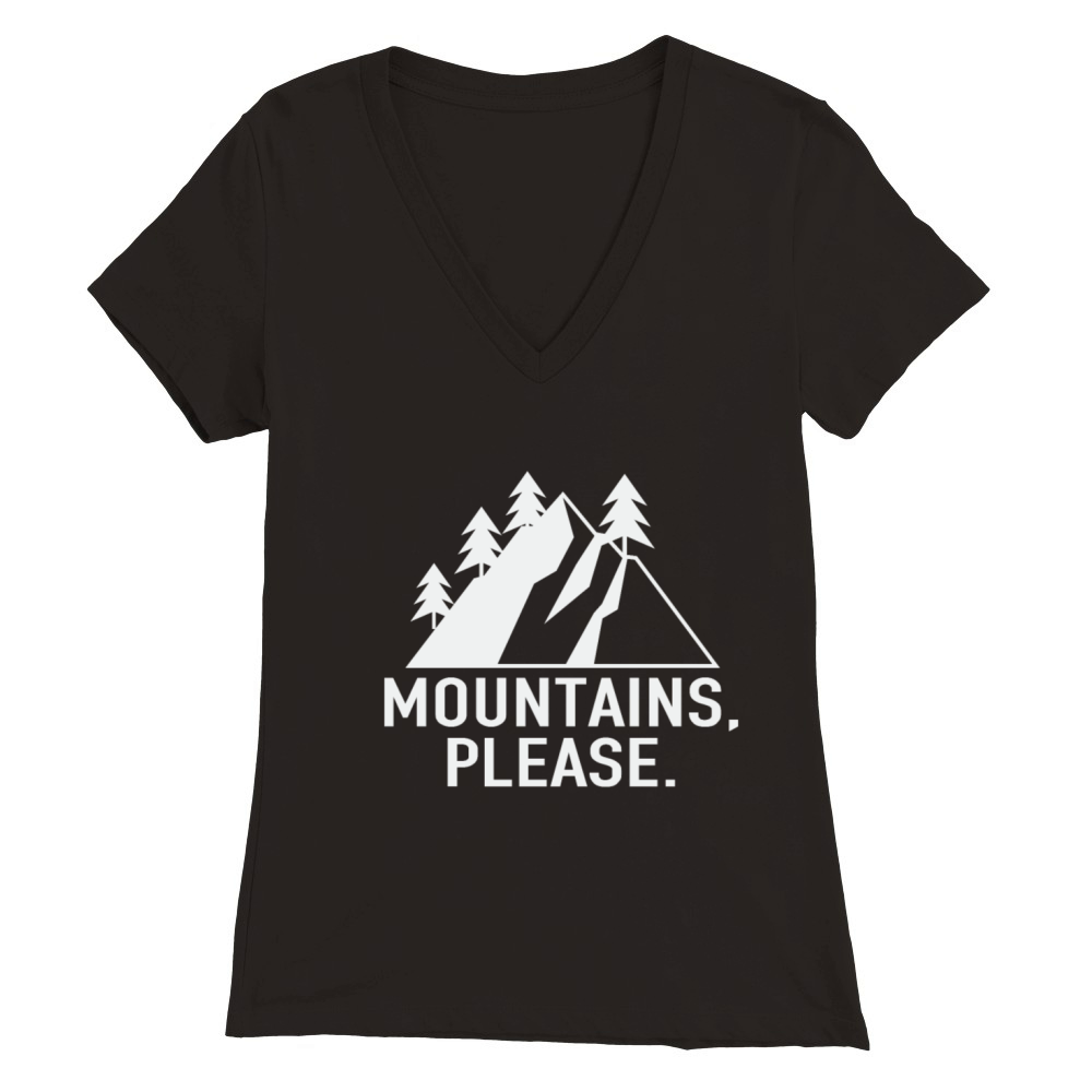 Mountain Please Premium Womens V-Neck T-shirt