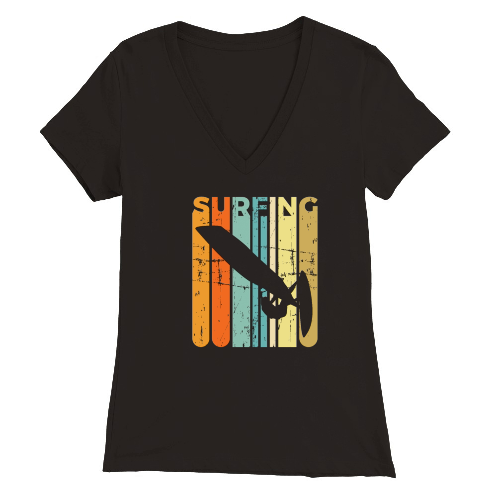 Retro Windsurfing Vintage Surfing Windsurfer Gift Premium Womens V-Neck T-shirt