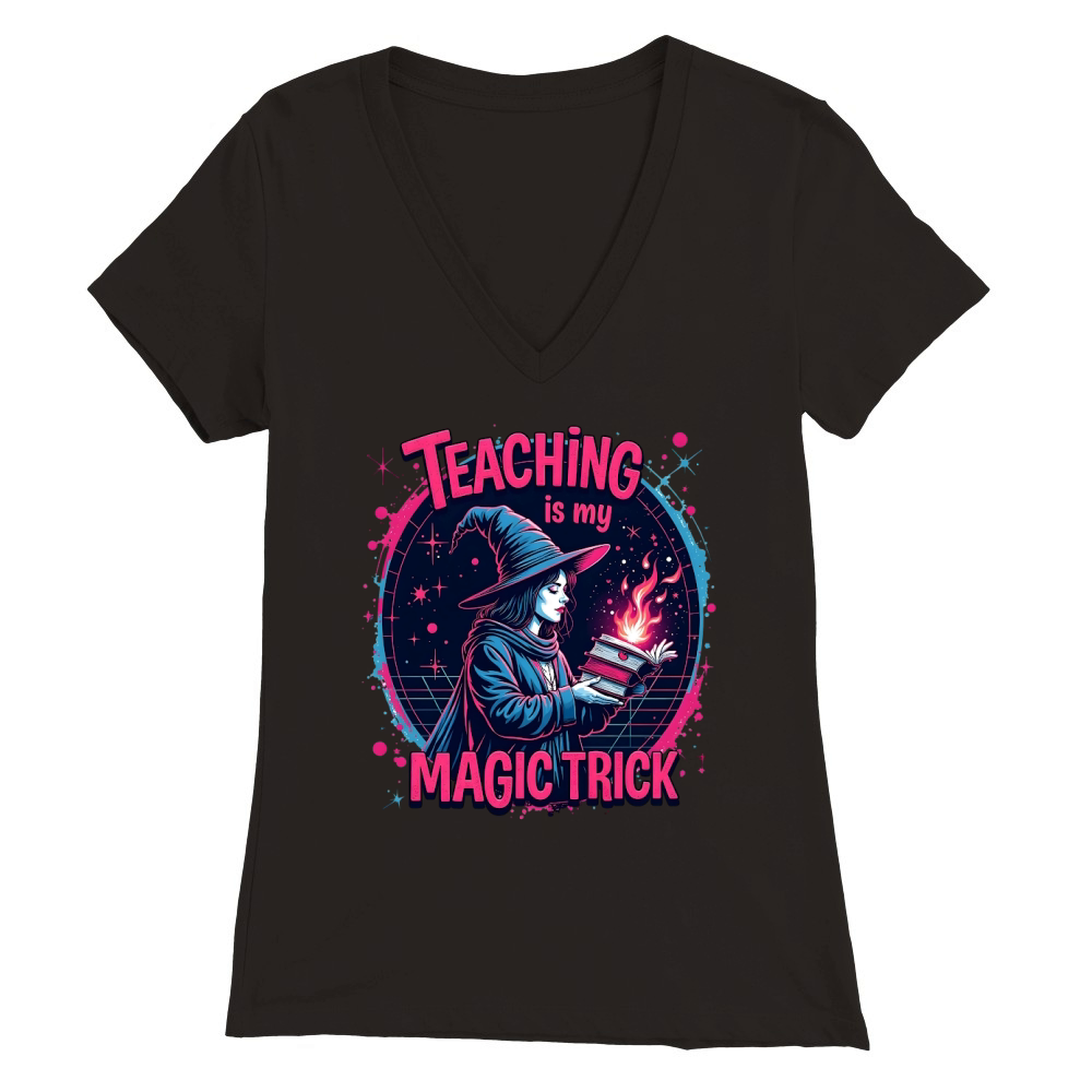 Teaching is my magic trick 1 Premium Womens V-Neck T-shirt
