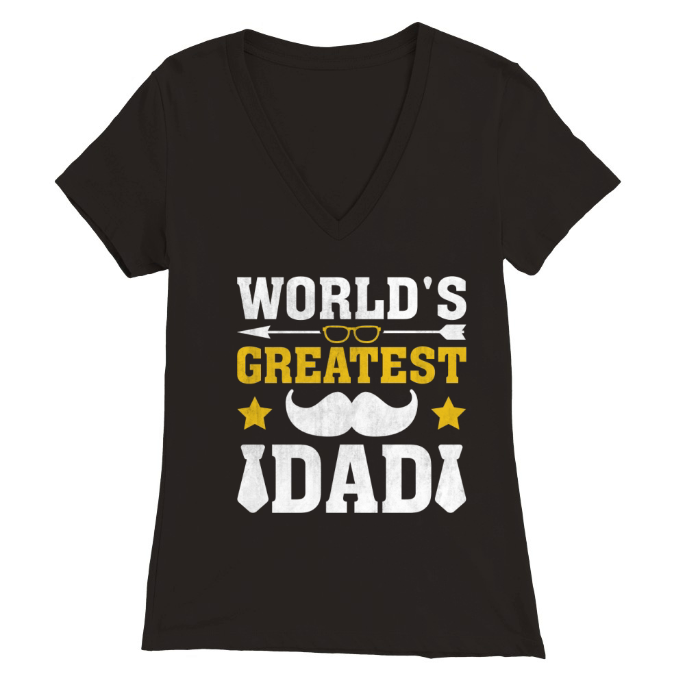 World Greatest Dad Premium Womens V-Neck T-shirt