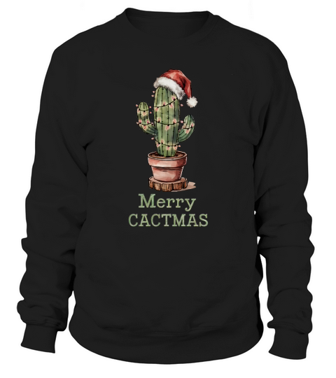 Merry Cactmas Vintage Christmas Sweatshirt Unisex