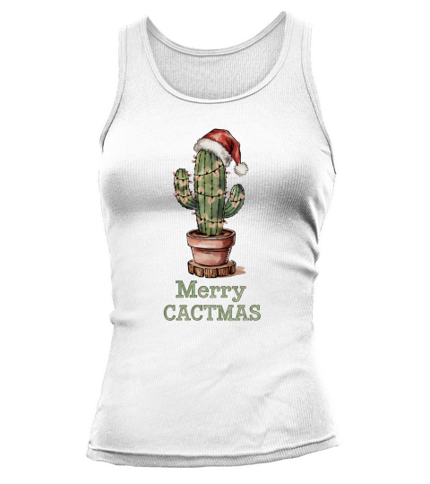 Merry Cactmas Vintage Christmas Tank top Woman