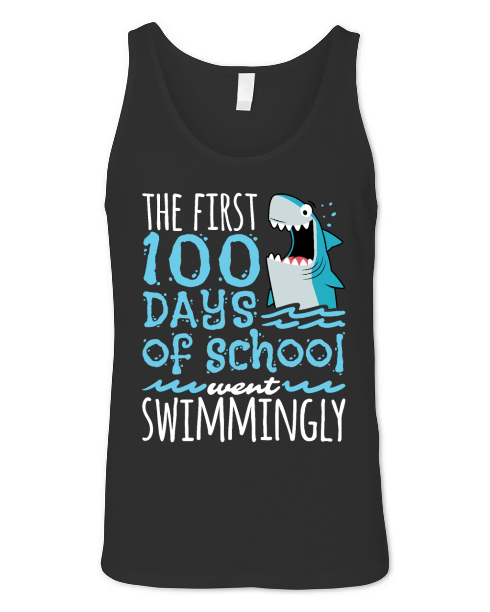 100 Days Of School Shark Unisex Jersey Tank