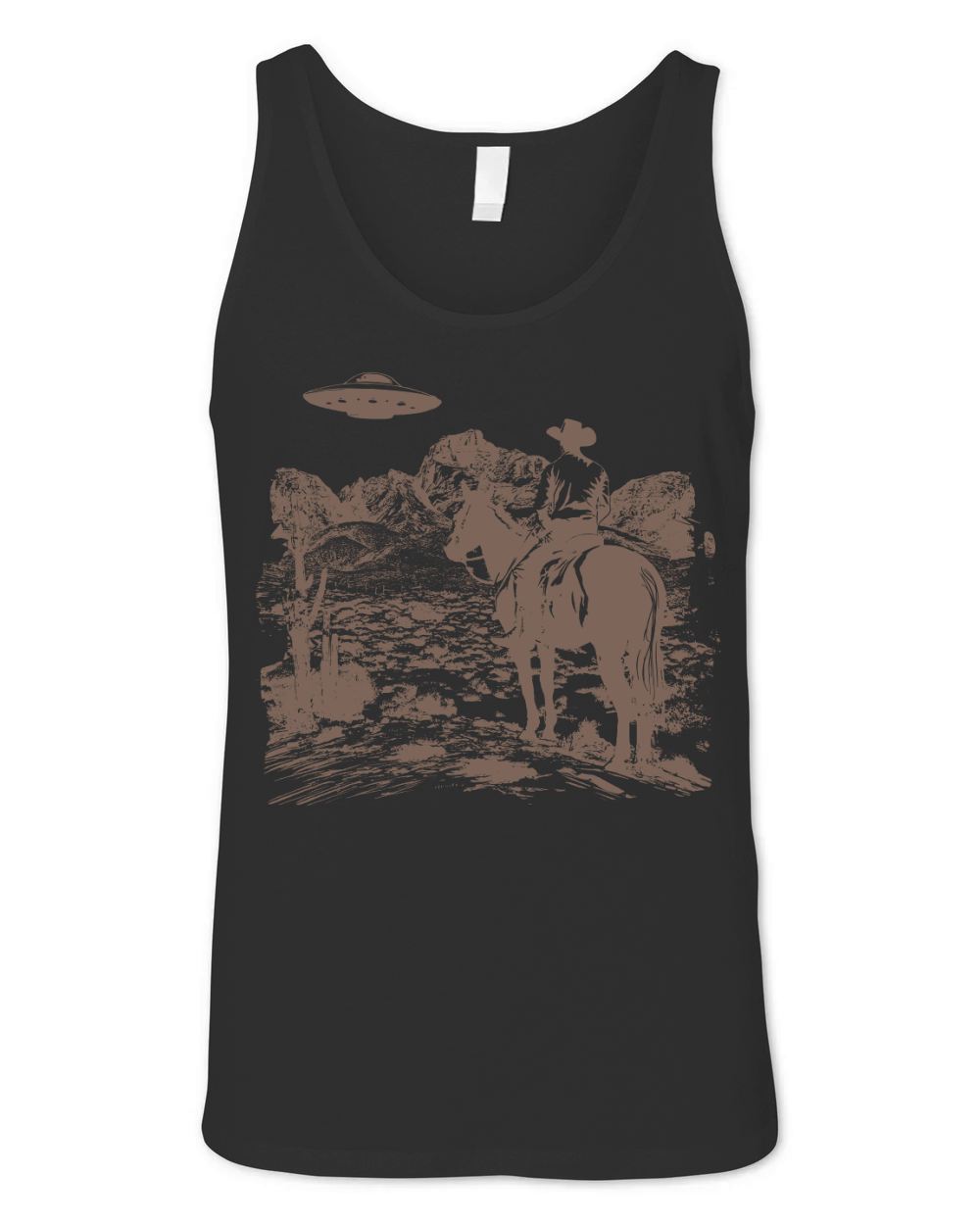 Cowboy UFO LightBrown Unisex Jersey Tank