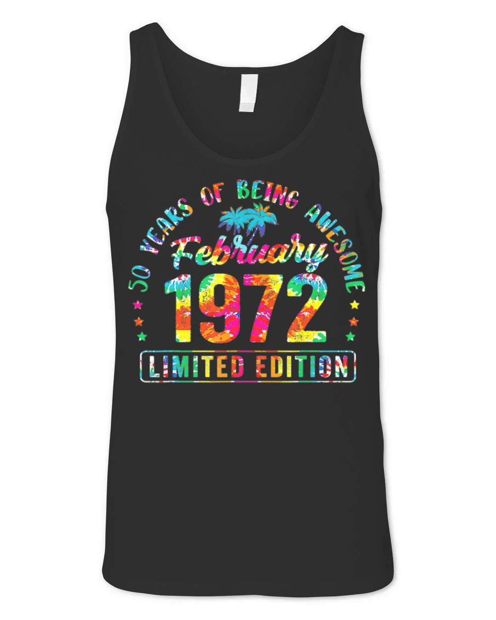 Happy 50th Birthday Vintage February 1972 Gifts 50 Unisex Jersey Tank