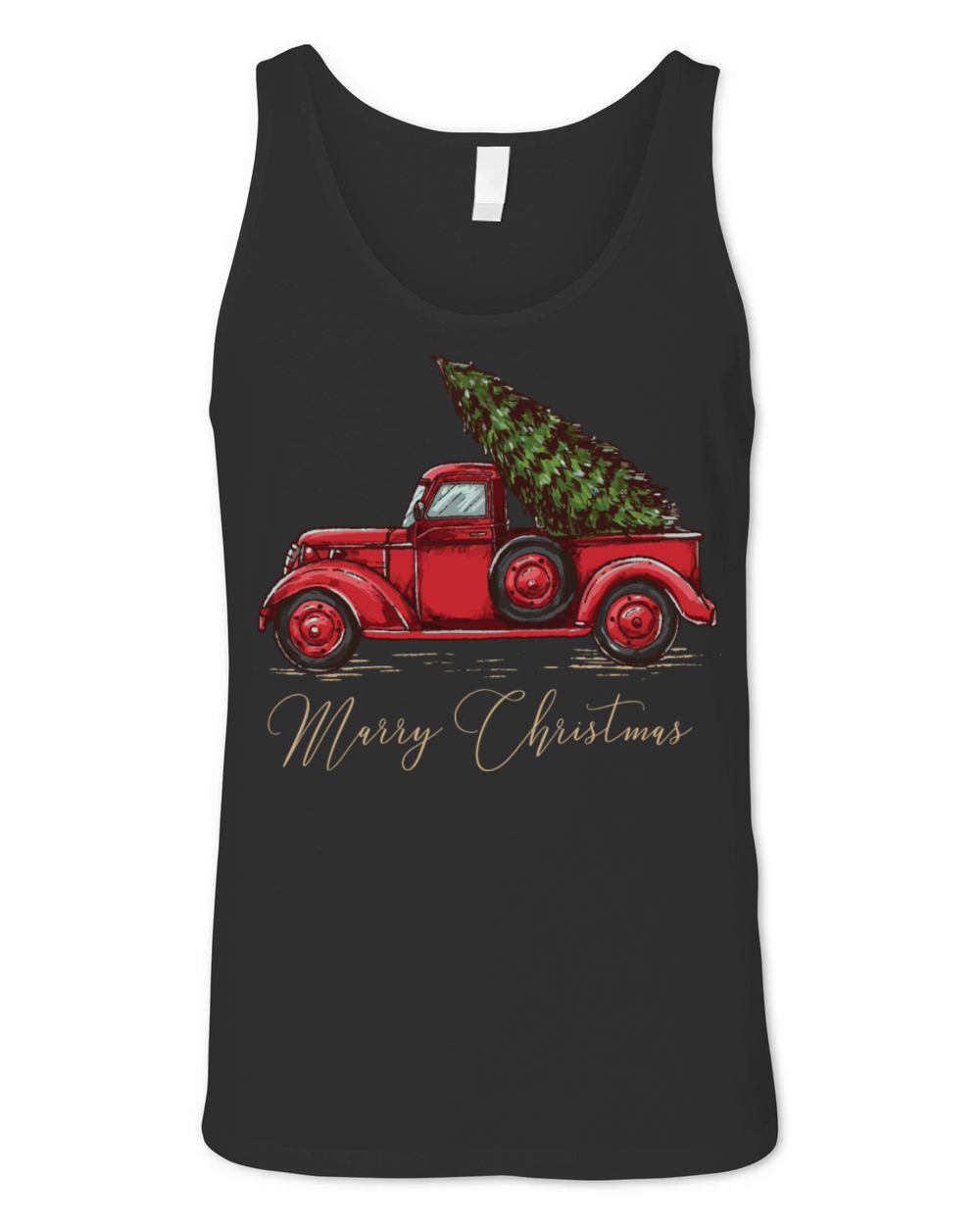 Vintage Wagon Christmas Unisex Jersey Tank