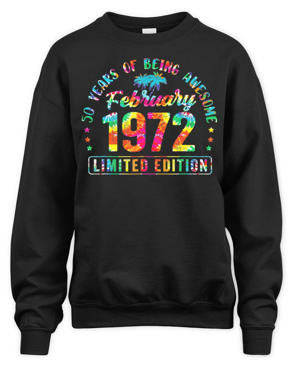 Happy 50th Birthday Vintage February 1972 Gifts 50 Unisex Premium Crewneck Sweatshirt