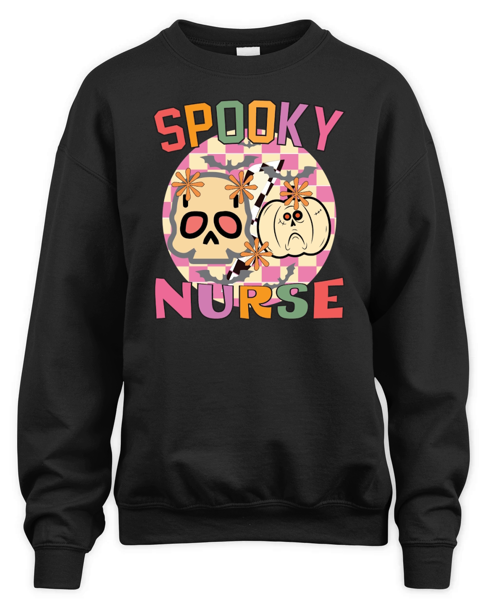 Retro Nurse Halloween Coffee Spooky Unisex Premium Crewneck Sweatshirt