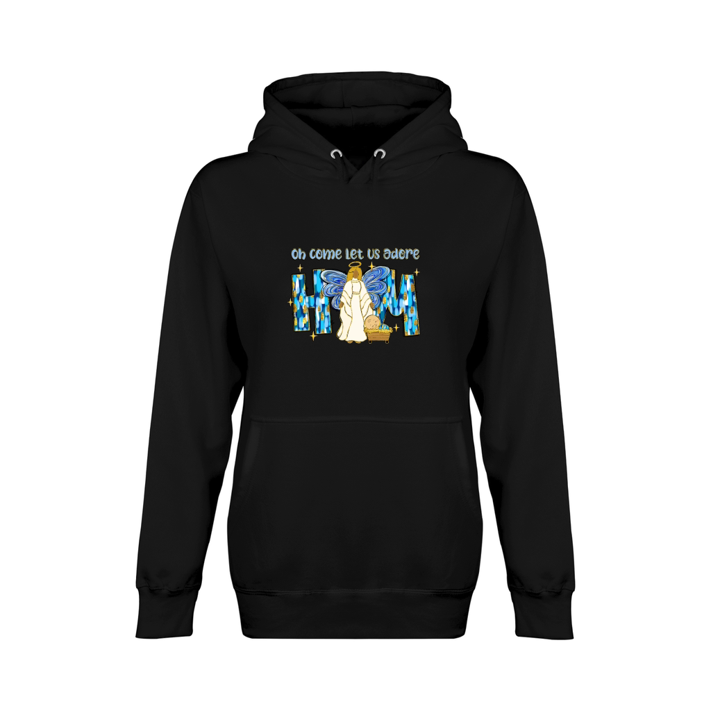 oh come let us adore him brushstroke angel Unisex Premium Pullover Hoodie
