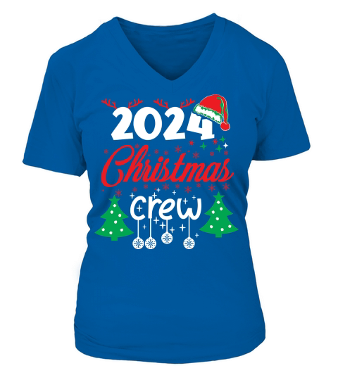 2024 Christmas Crew 3 V-neck T-Shirt Woman