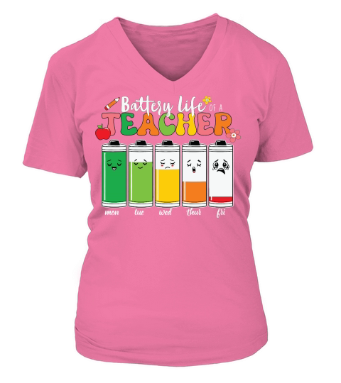 Battery life of a teacher V-neck T-Shirt Woman