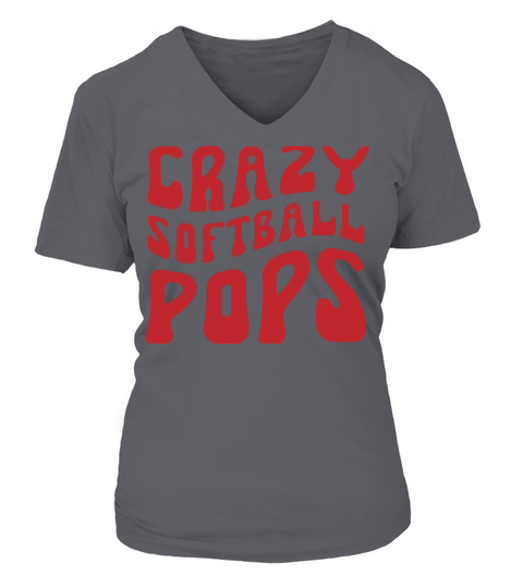 Crazy Softball Pops V-neck T-Shirt Woman