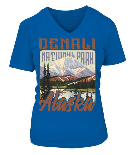 Denali National Park Alaska V-neck T-Shirt Woman