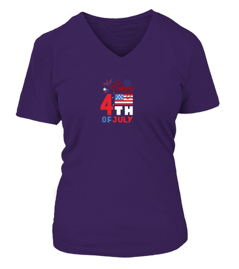 Happy 4th of July 5 02 V-neck T-Shirt Woman
