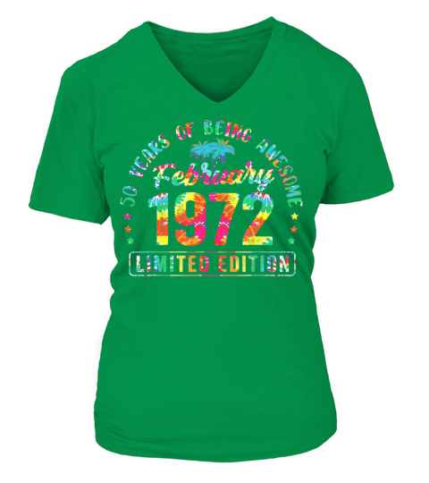 Happy 50th Birthday Vintage February 1972 Gifts 50 V-neck T-Shirt Woman