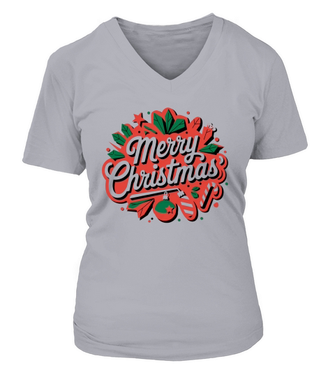 Merry Christmas 42 07 V-neck T-Shirt Woman