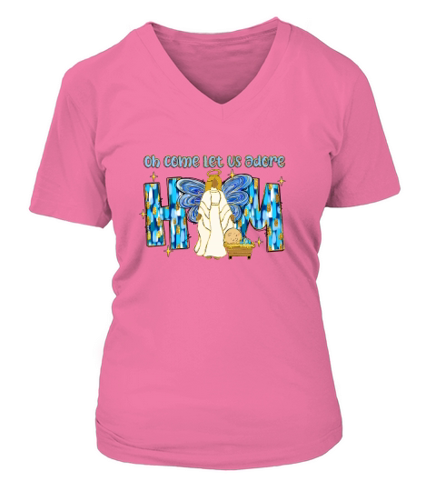 oh come let us adore him brushstroke angel V-neck T-Shirt Woman