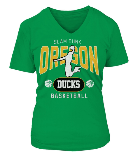 Oregon Basketball Slam Dunk V-neck T-Shirt Woman
