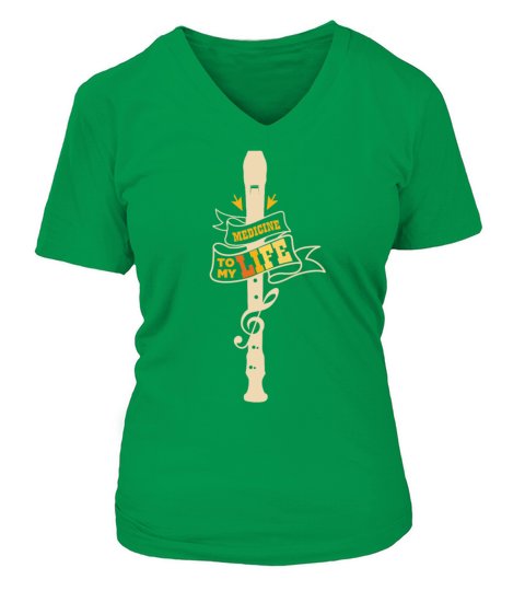 Recorder flute V-neck T-Shirt Woman