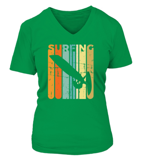 Retro Windsurfing Vintage Surfing Windsurfer Gift V-neck T-Shirt Woman