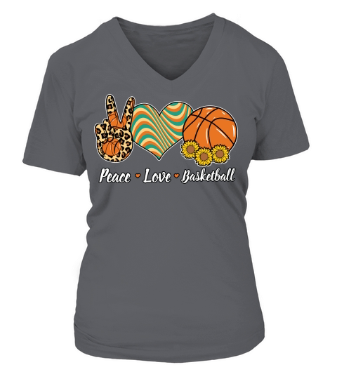 Sunflower Peace Love Basketball V-neck T-Shirt Woman