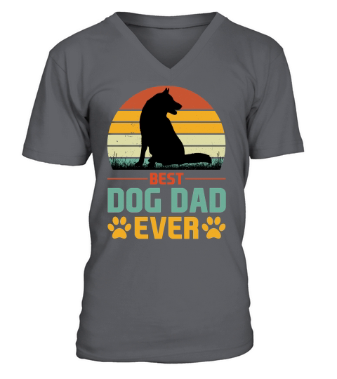 Best Dog Dad Ever T Shirt Design (1) V-Neck T-shirt